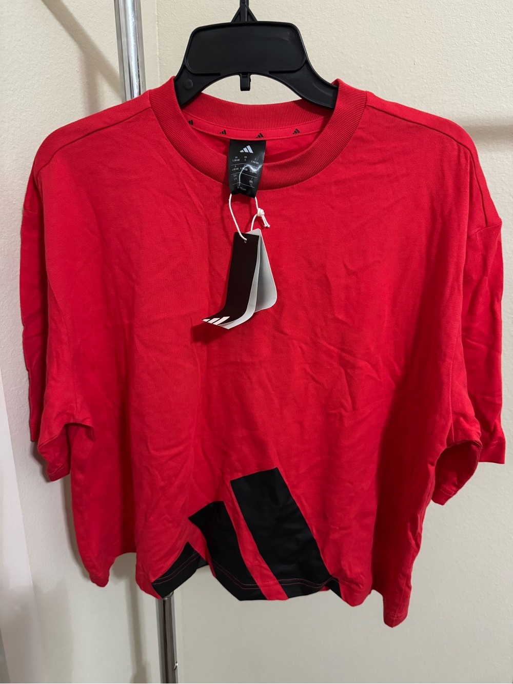 2 adidas oversized Red and Black Short Sleeve Logo Tee